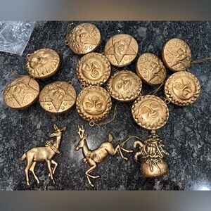 Gold Celestial Ornaments Set